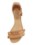 Ferris Fringe Suede Sandal, Buff