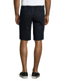 Flat-Front Linen Shorts, Navy