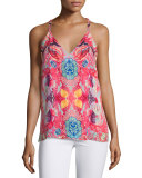 The Cowl Printed Silk Camisole, Love Her Madly