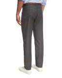 Wool Grisaille Five-Pocket Pants, Gray