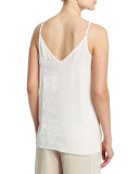 Featherweight Velvet V-Neck Camisole, Ecru