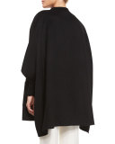 High-Low Side-Button Cape, Black