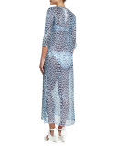 Embroidered Caftan Coverup