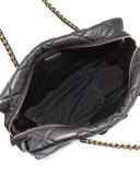 Ginette Vara Soft Quilted Shoulder Bag, Nero