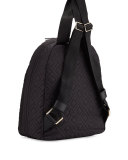 Ella Quilted Nylon Backpack, Black