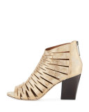 Greece Laser-Cut Open-Toe Bootie