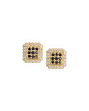 Petite Square Black & White Diamond Stud Earrings