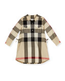 Darielle Long-Sleeve Check Shirtdress, New Classic, Size 4-14