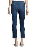 Distressed Mid-Rise Capri Jeans, Canyon