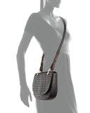 Zoe Perforated Leather Saddle Bag