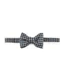 Large Houndstooth Bow Tie, Blue