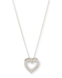 Double-Row Diamond Heart Pendant Necklace