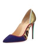Serianina Pointed-Toe 100mm Red Sole Pump, Multi