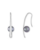 Pearly Illusion Wire Earrings, Gray