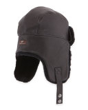 Corbett Leather Trapper Hat, Black
