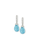 18K White Gold & Blue Topaz Briolette Earrings
