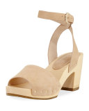 Saber Nubuck Clog Sandal, Powder
