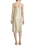 Metallic Shift Midi Slip/Nightgown