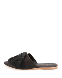 Kiki Tassel-Trim Leather Mule, Black