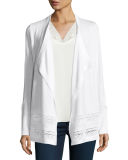 Hana Lace-Trim Draped Merino Cardigan