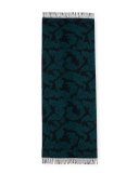 Synchrony Leaf Jacquard Scarf, Teal