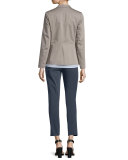 Four-Way Stretch Cropped Pants, Navy 
