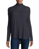 Long-Sleeve Drop-Shoulder Turtleneck 