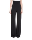 Cummerbund High-Waist Trousers, Black 