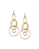 18K Classico Mixed Large Hammered Link Jet Set Earrings