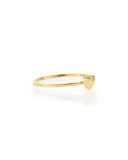 Bezel Diamond Heart Ring, Yellow Gold Plate