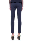 Melissa Double-Faced Slim Pants, Navy