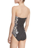 Vintage Glam Bandeau One-Piece Swimsuit