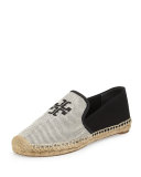 Vargas Canvas & Leather Espadrille, Ecru/Black