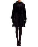 Reversible Hooded Mink Coat