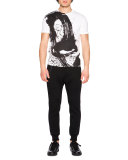 Wool-Blend Stretch Jogger Pants, Black