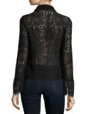 Challie Lace-Up Suede-Trim Top