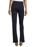 Mid-Rise Boot-Cut Pants, Navy