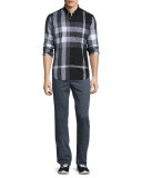 Dyed Slim-Fit Trousers, Mid Gray