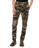 Camouflage Twill Cargo Pants, Green