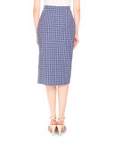 Tubino Seersucker Pencil Skirt, Provence Blue