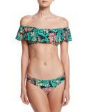 Farmhouse Floral Off-the-Shoulder Swim Top