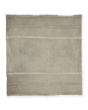 Metallic-Striped Wool-Blend Scarf, Light Gray