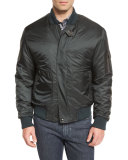 Nylon Bomber Jacket, Green