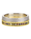 Sawn Diamond Double Eternity Band Ring in 18K Gold & Palladium