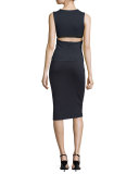 High Lux Ponte Cutout Top, Navy