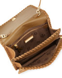Marion Suede Flap Crossbody Bag, River Rock