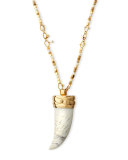 Wrapped Resin Horn Pendant Necklace