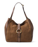 Quincy Large Shoulder Bag, Dark Caramel