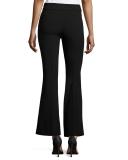 Stretch-Knit Wide-Leg Pants, Black