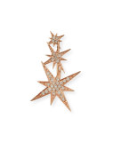 14K Rose Gold Triple Diamond Starburst Earring